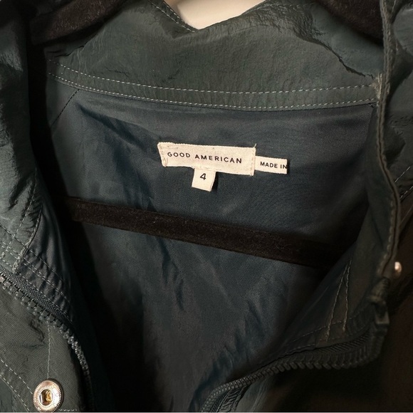 Good American Essentials Shine Track Jacket in Teal Blue - Picture 3 of 5